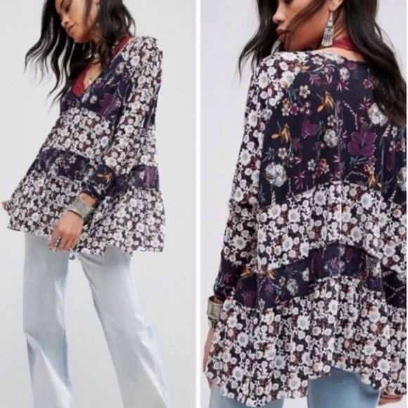 FREE PEOPLE Isabel Tiered Tunic XS - Picture 2 of 10